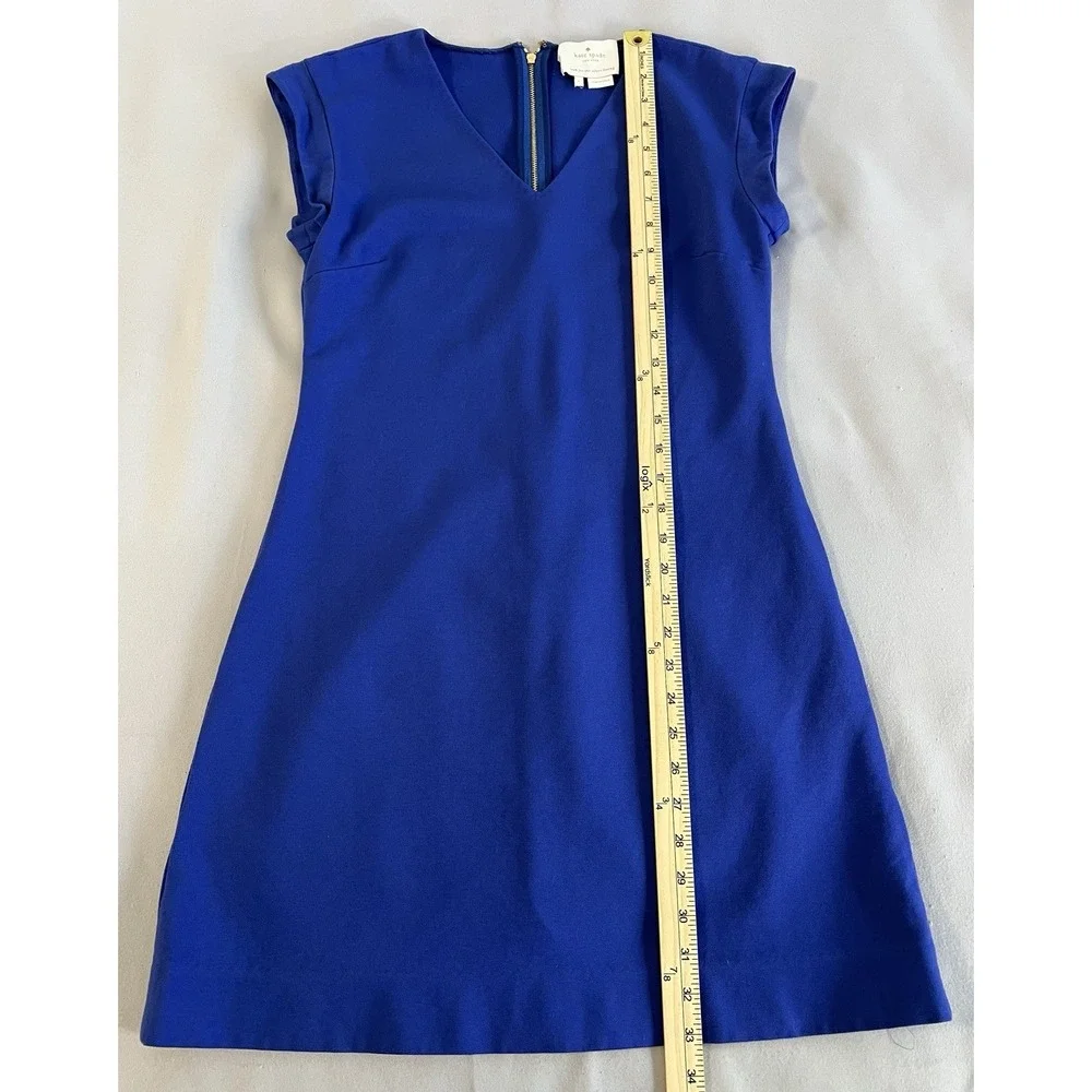 Kate Spade A-Line Mini Dress  Size 4 Royal‎ Blue V-Neck Women's